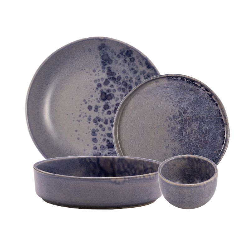 Assiette ailée 28cm Grey Phobos | Val-Enza | Le Coq Porcelaine