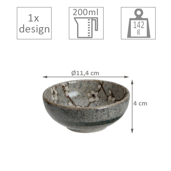 Bol Ø11xH4,5cm Grey Soshun