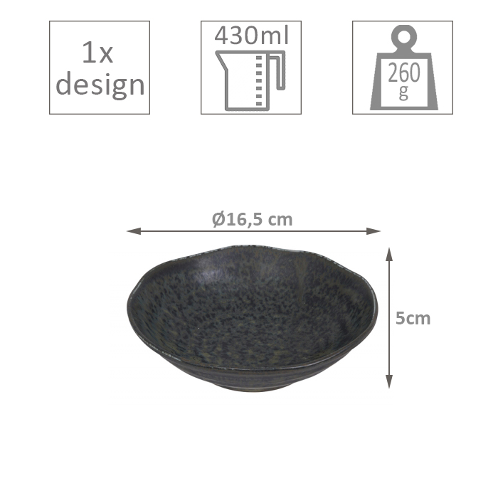 Bol 16cm Black Onyx | Val-Enza | Tokyo Design