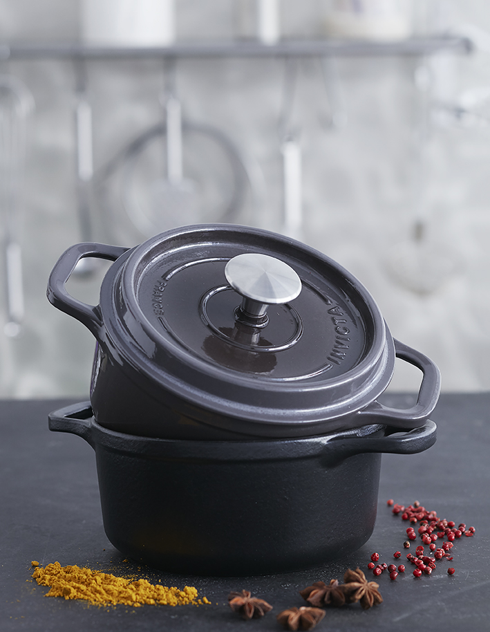 Velaze 3,5 L Casserole à Soupe en Fonte Ronde, Cocotte Émaillée