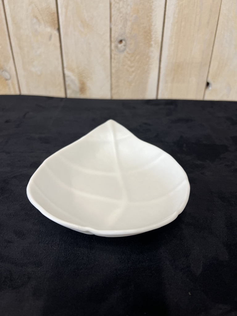 Assiette creuse 16x19cm Leaf White