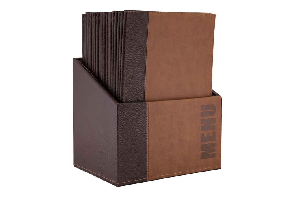 Box 20 protège-menu A4 brun
