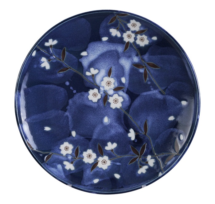 Assiette Ø25,5xH3,5cm Sakura Bleu