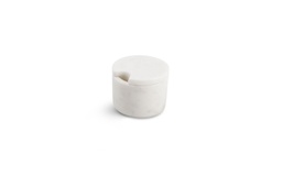 [VE785202] Pot &amp; couvercle Ø7,5xH5,5cm Marble Blanc