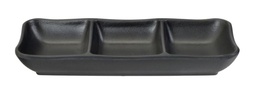 [VE8552] Plat 3 parties 20x8,5xH2,7cm Black Melamine