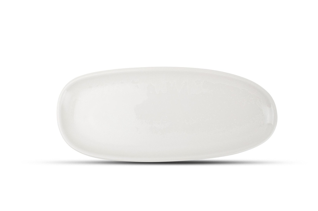 Assiette ovale 34 cm en porcelaine blanche