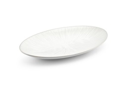 [VE605098] Oval plate 40x25.5cm Halo White
